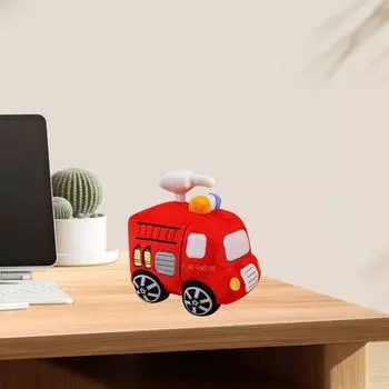 Мягкая плюшевая игрушка-грузовик-пожарная машина, супер милая плюшевая игрушка-спасательная машина, отличный подарок для детей или на день рождения One Size