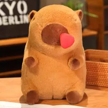 Мягкая плюшевая игрушка капибара, мягкая игрушка для снятия тревожности, имитация животных, подушка для домашнего декора, пушистая плюшевая кукла, рождественский подарок, детские игрушки 23cm красный