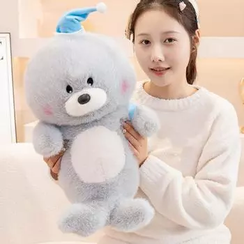 Мягкая плюшевая игрушка «Морской лев», милая мягкая пушистая кукла «Морской лев» с рюкзаком, 25 см/40 см, плюшевое животное из океана, подарок для детей, девочек и мальчиков S