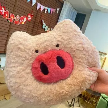 Мягкая плюшевая игрушка в виде розовой свиньи, мягкий плюшевый наполнитель, подушка в виде большого носа свиньи, украшение для комнаты, дивана, офиса, подарок на день рождения девочки 30cmX40cm розовый