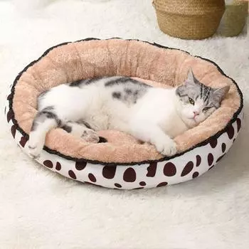 Мягкая плюшевая кошачья кровать, теплый домик для кошек, подушка-гнездо, кровати для домашних животных, гнезда, кровать для сна для собак, осень L-A