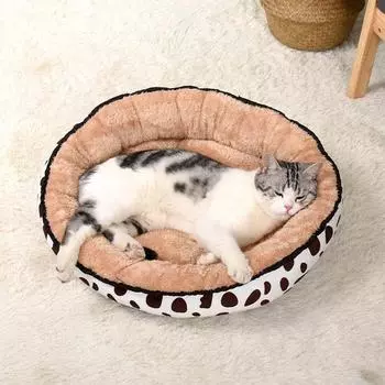 Мягкая плюшевая кровать для кошки, теплый домик для собаки, собачья конура, гнездо для щенка, кровать для сна для собаки, спальное место L-A