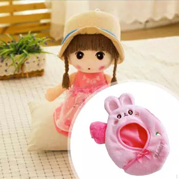 Мягкая плюшевая кукла, одежда, спальный мешок, мультяшный, стильный, мягкий розовый