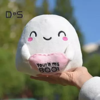 Мягкая плюшевая кукла-призрак, белая фигурка-призрак в форме сердца, милая подушка-призрак для Хэллоуина, сюрприз на День святого Валентина белый