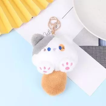 Мягкая плюшевая кукла с изображением мультяшного кота и голосовым брелоком, машина с когтями, мягкие игрушки, брелок, сумка-кулон