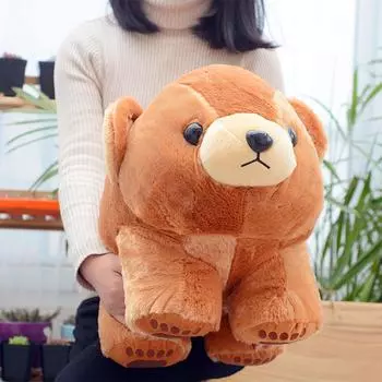 Мягкая плюшевая кукла в виде белого медведя из аниме, большая мягкая мультяшная игрушка белого медведя, животные, бурые медведи, подушка для ребенка 20 дюймов 50 см белый