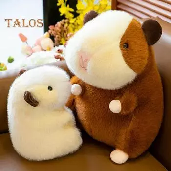 Мягкая плюшевая кукла в виде морской свинки, мягкая кукла-обнимашка в виде морской свинки, мягкая подушка в виде морской свинки, подарок на день рождения для родственников, друзей, мальчиков и девочек 25 cm коричневый