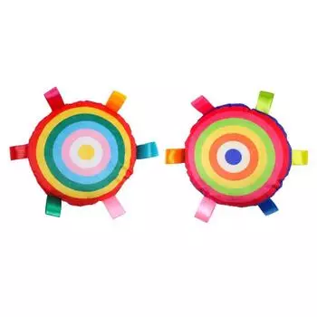 Мягкая плюшевая летающая тарелка для собак со встроенными колокольчиками, пищащие игрушки для домашних животных, шарики для жевания, избавляющие от скуки Style A