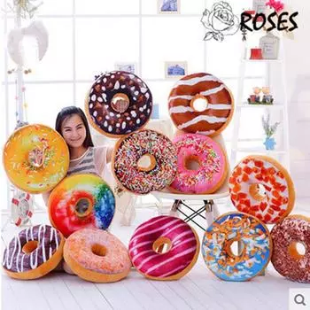 Мягкая плюшевая подушка, мягкая подушка для сиденья, сладкий пончик, еда, чехол, игрушки H