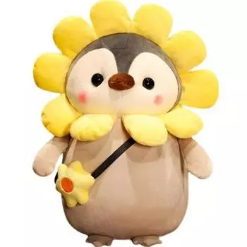 Мягкая плюшевая подушка-пингвин Sosotown Mochi, Подсолнух, 33см, Популярные игрушки для корейских детей
