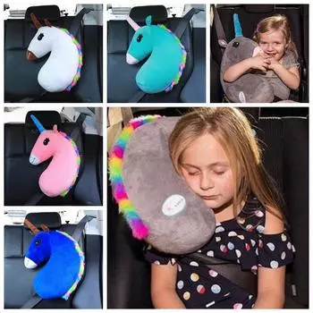 Мягкая плюшевая подушка с изображением мультяшного животного, лошади, детского подарка на день рождения для девочки, милой кавайной подушки-единорога с изображением автомобиля right side серый