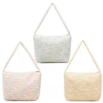 Мягкая плюшевая радужная сумка-тоут, зимняя пушистая женская универсальная сумка через плечо, женская сумка из искусственного меха, роскошная пушистая сумка на плечо жёлтый