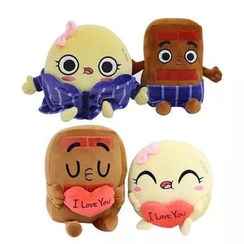 Мягкая плюшевая шоколадная кукла любви Choco & Pancake in Love, плюшевая игрушка, кукла в подарок для Chocolate-21cm