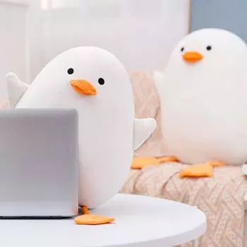 Мягкая плюшевая уточка из мультяшного пуха и хлопка, большая белая утка, супер мягкая большая плюшевая игрушка-подушка, кукла, супер милая большая белая утка 35cm