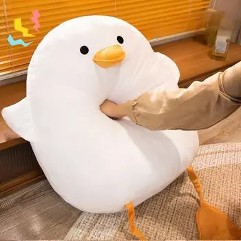 Мягкая плюшевая уточка из мультяшного пуха и хлопка, большая белая утка, супер мягкая большая плюшевая игрушка-подушка, кукла, супер милая большая белая утка 35cm