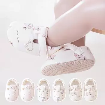 Мягкая подошва для младенцев, весенняя обувь для новорожденных, малышей, мультяшная обувь для девочек и мальчиков, первые ходунки, хлопковая нескользящая обувь для кроватки 11