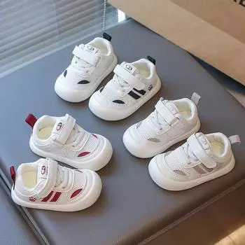 Мягкая подошва из дышащей сетки для детей 2025 Весенняя обувь для малышей для мальчиков 16 чёрный