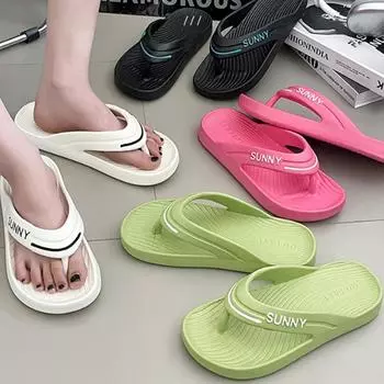 Мягкая подошва ЭВА женские шлепанцы летние пляжные нескользящие тапочки Cloud женские мужские домашние толстые платформы клип носок шлепанцы для ванной комнаты 36-37 белый