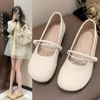 Мягкая подошва с круглым носком и мягкой подошвой, модные и удобные туфли Мэри Джейн для бабушек и девиц на весну и лето 35 абрикосовый