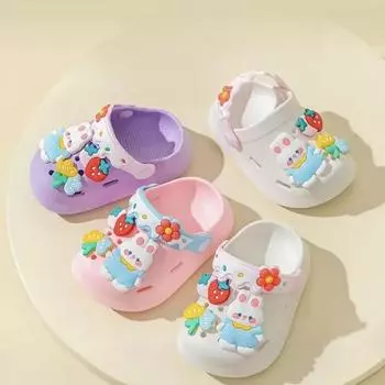 Мягкая подошва с рисунком из мультфильма, нескользящая, износостойкая, детская обувь Baotou Cave 18-19 белый