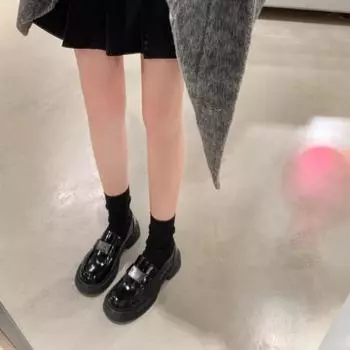 Мягкая подошва с круглым носком и толстой подошвой для женщин 34 чёрный