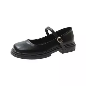 Мягкая подошва женская обувь удобная японская толстая подошва кожаная обувь женская весна осень новая британская обувь для женщин 35