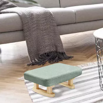Мягкая подставка для ног, подставка для ног с деревянными ножками, 16x12x7 дюймов, удобный прямоугольный стул, маленький табурет-ступенька