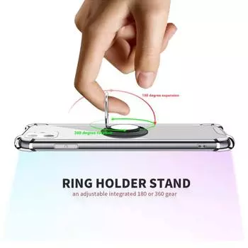 Мягкая подушка безопасности с кольцевой подставкой, прозрачный чехол для INFINIX Note 30 pro, задняя крышка для телефона INFINIX note 30pro, держатель-кронштейн, противоударные прозрачные чехлы из ТПУ For INFINIX note 30 серебряный