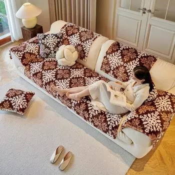 Мягкая подушка для дивана на осень и зиму, гавайская фланелевая подушка, утолщенная, нескользящая, высококачественная, набор полотенец 70*70cm кофейный