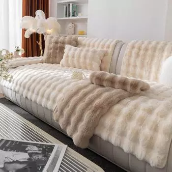 Мягкая подушка для дивана, утолщенная флисовая подушка, нескользящий кожаный чехол для дивана, высококачественный скандинавский простой зимний 70*70cm