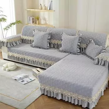 Мягкая подушка для дивана, зимняя противоскользящая подушка, европейская юбка, чехол для дивана, новый утолщенный чехол из ткани 70*70cm+18cm