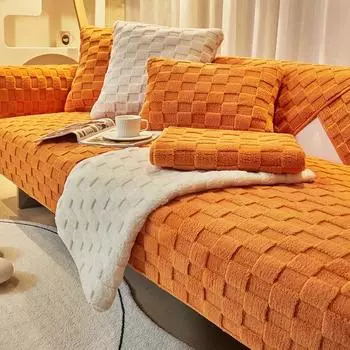 Мягкая подушка для дивана, зимняя скандинавская нескользящая подушка, чехол для спинки, полотенце, современный простой зимний кожаный чехол для дивана, ткань 70x90cm