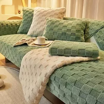 Мягкая подушка для дивана, зимняя скандинавская нескользящая подушка, чехол для спинки, полотенце, современный простой зимний кожаный чехол для дивана, ткань 70x70cm