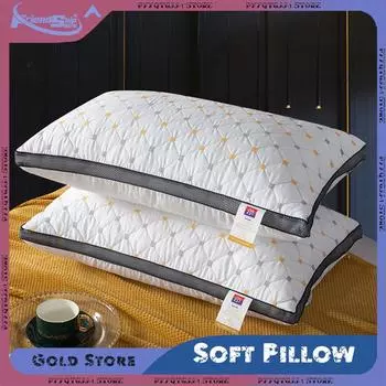Мягкая подушка для отеля Same Feather Cotton Pillow Core Трехмерная подушка для шеи для спальни, общежития, отеля, применимая 48*74
