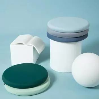 Мягкая подушка для сиденья при геморрое, удобная подушка для офисного стула, утолщенная круглая подушка для табурета, ишиас серый/синий