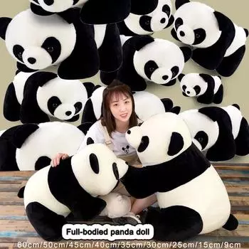 Мягкая подушка «Панда» для детей и взрослых — большая мягкая игрушка с пушистым мехом — 9 см/15 см/25 см/30 см/35 см/40 см/45 см/50 см/60 см 9cm (3.543inch)