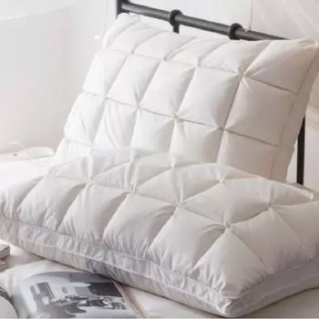 Мягкая подушка с пятью слоями защиты шеи, наполнитель 95% из белого гусиного пуха, наполнитель 80% из сатинового домашнего пуха, наполнитель белый утиный пух 48-74CM