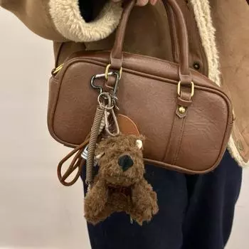 Мягкая подвеска для сумки West Highland, корейский амулет, веревка, брелок, украшение, защита от потери коричневый