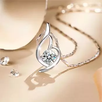 Мягкая подвеска из чистого серебра 999 пробы с любовью, японское и корейское простое ожерелье из стерлингового серебра pure silver белый