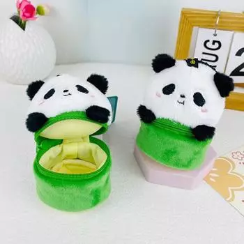 Мягкая подвеска с изображением панды 2-в-1 и кошелек для монет, плюшевая хлопковая кукла с подвесным орнаментом, мини-панда