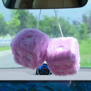 Мягкая подвеска в виде игральных костей с точками в форме сердца, подвесное украшение в виде игральных костей, мягкое, пушистое, винтажное белый