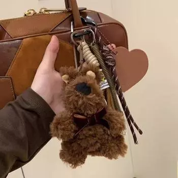 Мягкая подвеска West Highland Bag Anti-lost Korean Charm Rope Keyring Girls коричневый