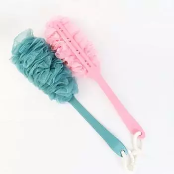 мягкая подвесная сетчатая щетка сетчатая щетка губка 1 шт длинная ручка щетка для ванны ручная работа бежевый