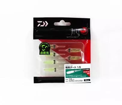 Мягкая приманка Daiwa Chibi Dart 1,5 дюйма, 8 штук в упаковке, прозрачная точка со светящимся узором (6014)