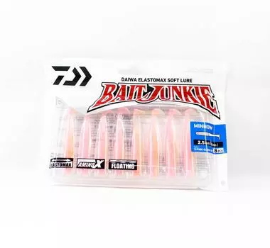 Мягкая приманка Daiwa Junkie Minnow 2,5 дюйма, 8 штук в упаковке, розовое свечение, УФ (2798)
