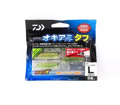 Мягкая приманка Daiwa Kaiteki Real Okiami L 42 мм 5 шт. в упаковке UV Green (6429)