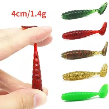 Мягкая приманка для рыбалки на открытом воздухе Flukuation T-tail (4 см/1,4 г) 20 штук приманок