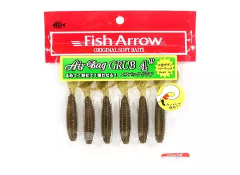 Мягкая приманка Fish Arrow Air Grub 4 дюйма, 6 шт. в упаковке #01 (9341)