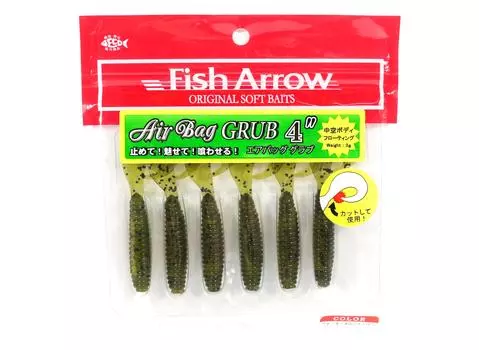 Мягкая приманка Fish Arrow Air Grub 4 дюйма, 6 шт. в упаковке #02 (9358)