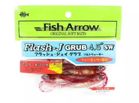 Мягкая приманка Fish Arrow Flash J Grub SW 4,5 дюйма, 5 шт. в упаковке #124 (0097)